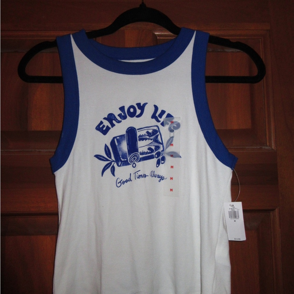 NWT Old Navy White & Blue Tank Top